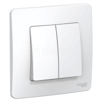Выключатель 2-кл. СП Blanca 6А IP20 (сх. 5) 250В белый SE BLNVS006501